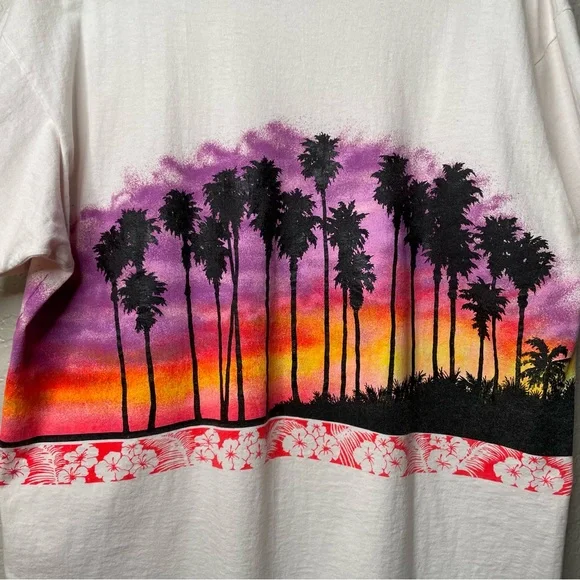 90s Vintage San Diego Cali Sunset Wrap Around T-Shirt 1991 Single Stitch - Picture 11 of 11